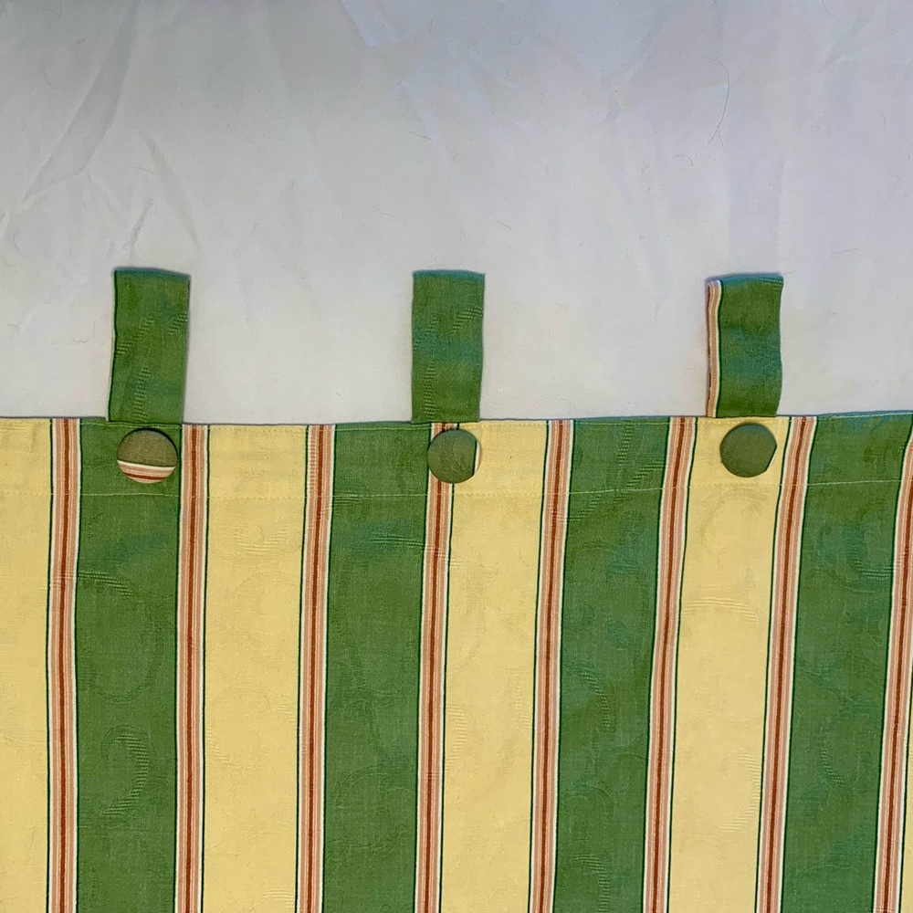 Waverly Garden Room Single Panel Curtain 67" W x 70" Green & Yellow Stripe